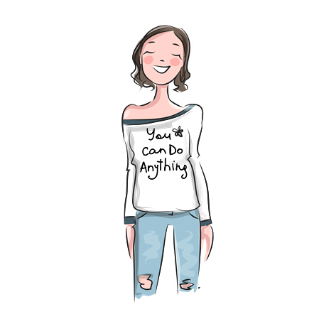 Junges Mädchen, T-Shirt mit Aufschrift "You can do anything"
