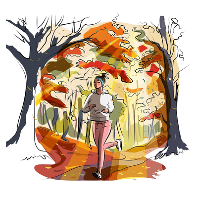 Frau joggt im Wald, symbolisiert die antidepressive Wirkung von Bewegung und Natur auf die mentale Gesundheit. Starte mit deinem persönlichen Weg!